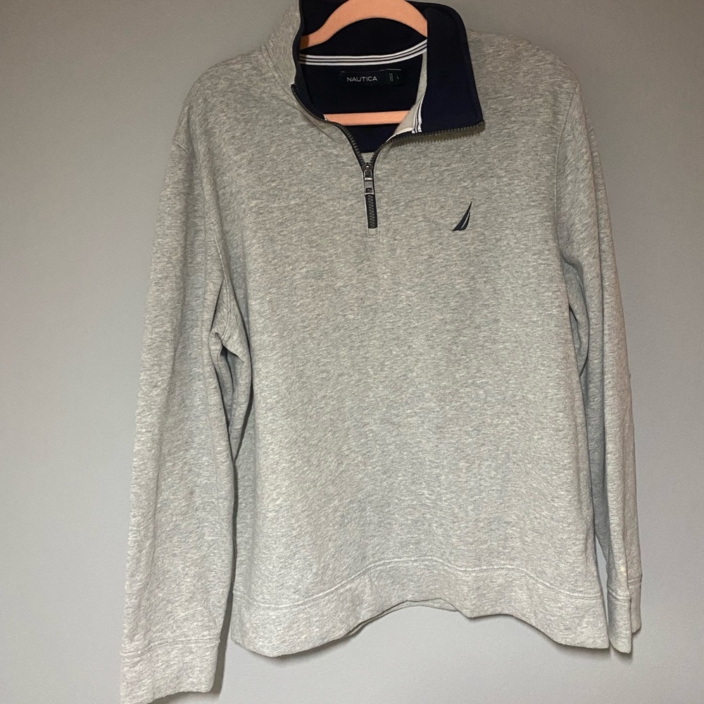 Nautica Gray Half Zip Sweater